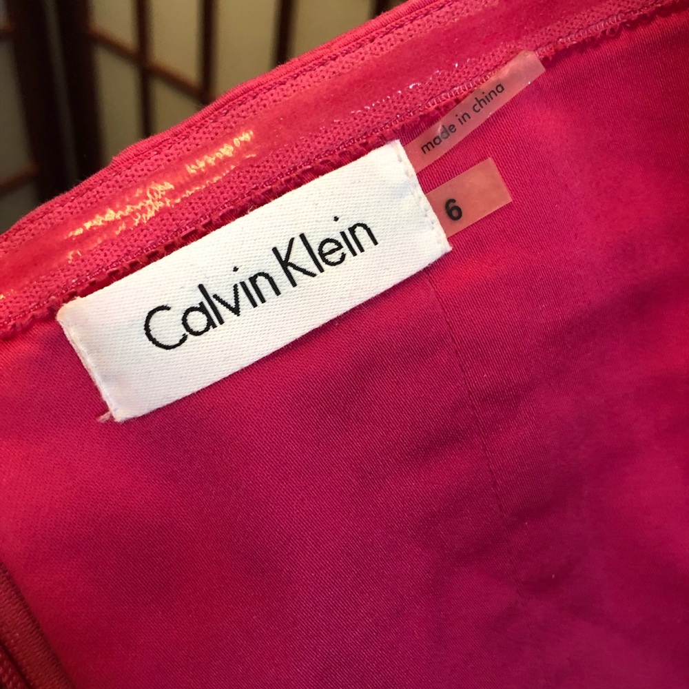 Calvin Klein Pink Strapless Tea Length Dress 6 - Picture 7 of 8
